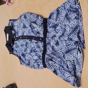 RARE GORGEOUS VINTAGE MICHAEL KORS BLUE AND WHITE ROMPER SIZE S